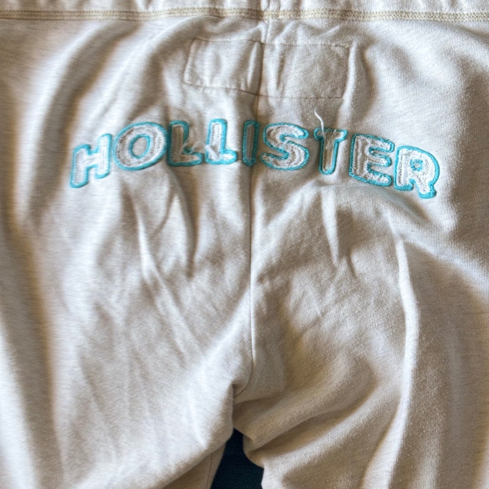 Hollister Co Y2K Sweatpants Bundle Blue HCO Logo Cream Cropped Loungewear Medium - Picture 3 of 12